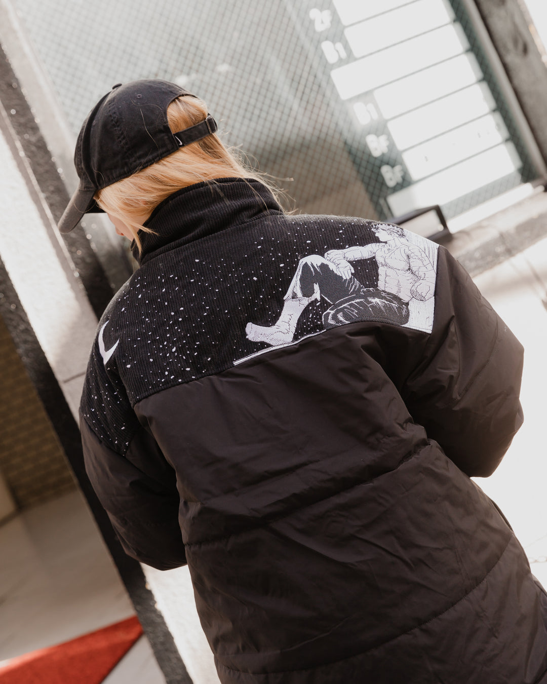 GUTS EMBROIDERY PUFFER JACKET