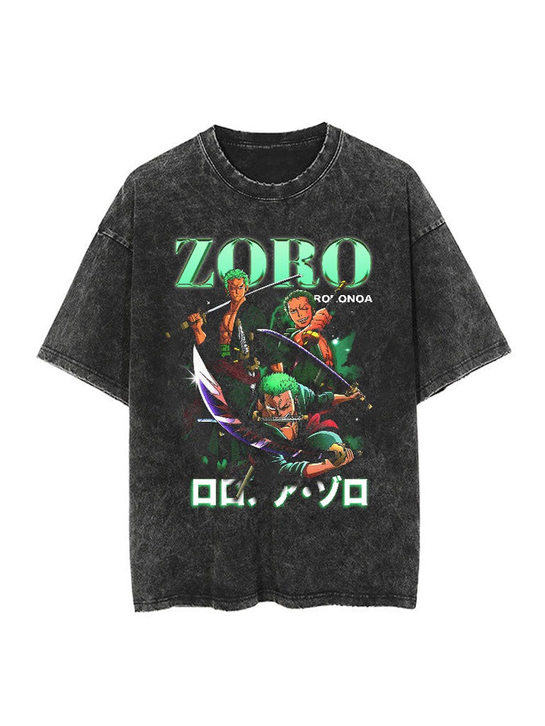 Discover Distinctive Style: Teasearch3d's Acid Washed Shirt Line 46 Zoro Classic Vintage Tee