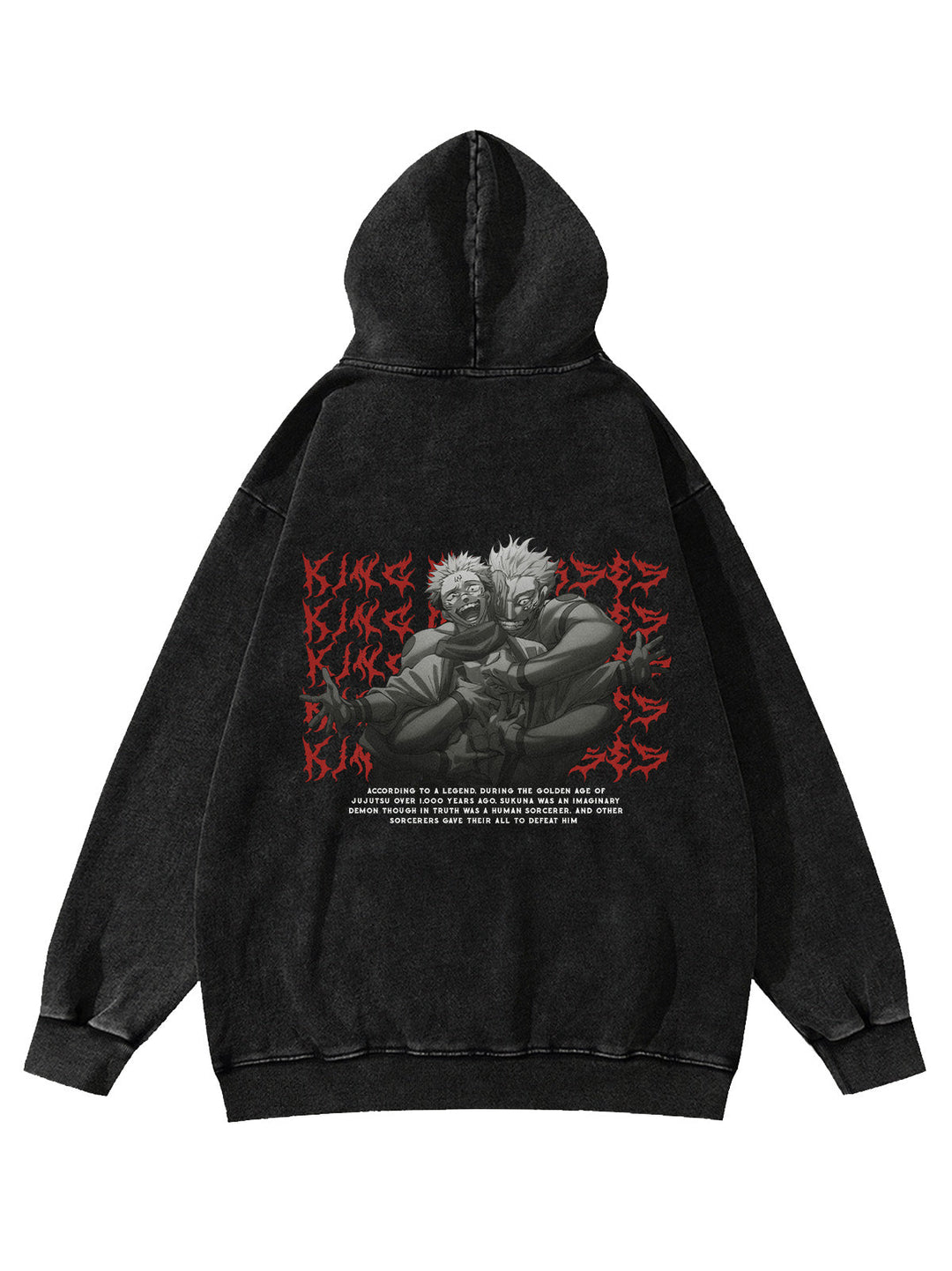 Discover Distinctive Style: Teasearch3d's Acid Washed Shirt Line 7 Sukuna Vintage Hoodie